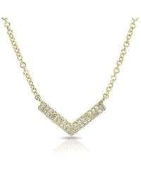 Anne Sisteron - Metallic 14kt Yellow Gold Diamond Mini Chevron Necklace - Lyst