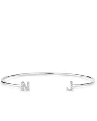 Anne Sisteron - Multicolor 14kt White Gold Diamond Initial Cuff - Lyst