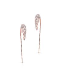 Anne Sisteron - Multicolor 14kt Rose Gold Diamond Horn Long Back Bar Earrings - Lyst