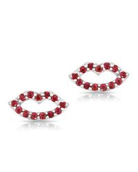 Anne Sisteron | Multicolor 14kt Yellow Gold Ruby Kiss Stud Earrings | Lyst