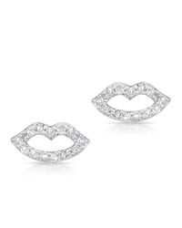 Anne Sisteron | Metallic 14kt White Gold Diamond Kiss Stud Earrings | Lyst