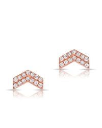 Anne Sisteron | Multicolor 14kt Rose Gold Diamond Mini Maverick Chevron Stud Earrings | Lyst