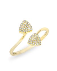 Anne Sisteron | Metallic 14kt Yellow Gold Diamond Double Wedge Triangle Ring | Lyst