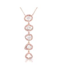 Anne Sisteron | Metallic 14kt Rose Gold Diamond Slice Drop Necklace | Lyst