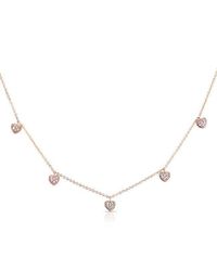 Anne Sisteron | Metallic 14kt Rose Gold Diamond Hearts Necklace | Lyst