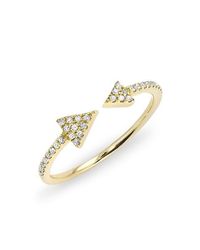 Anne Sisteron | Metallic 14kt Yellow Gold Diamond Open Double Triangle Ring | Lyst