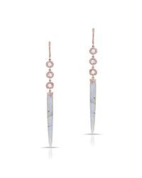 Anne Sisteron | Metallic 14kt Rose Gold Diamond Slice Labradorite Drop Earrings | Lyst