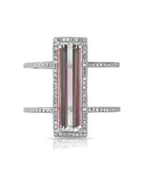 Anne Sisteron - Multicolor 14kt White Gold Aquamarine Diamond Beam Ring - Lyst