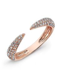Anne Sisteron | Metallic 14kt Rose Gold Diamond Horn Pinkie Ring | Lyst