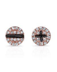 Anne Sisteron | Metallic 14kt Rose Gold Diamond Hardware Stud Earrings | Lyst