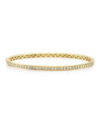 Anne Sisteron | Metallic 14kt Yellow Gold Diamond Shine Bangle Bracelet | Lyst
