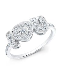 Anne Sisteron | Metallic 14kt White Gold Diamond I-heart-u Ring | Lyst