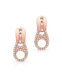 Anne Sisteron | Metallic 14kt Rose Gold Diamond Zipper Earrings | Lyst