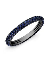 Anne Sisteron | 14kt Oxidized White Gold Blue Sapphire Ring | Lyst