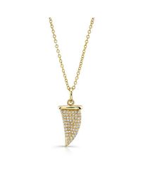 Anne Sisteron | Metallic 14kt Yellow Gold Diamond Shark Tooth Necklace | Lyst