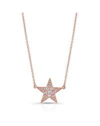 Anne Sisteron | Metallic 14kt Rose Gold Diamond Star Necklace | Lyst
