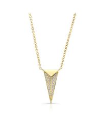 Anne Sisteron | Metallic 14kt Yellow Gold Diamond Long Triangle Necklace | Lyst