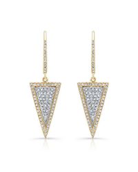 Anne Sisteron | Metallic 14kt Yellow And White Gold Diamond Triangle Earrings | Lyst