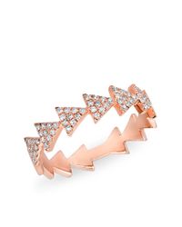 Anne Sisteron | Multicolor 14kt Rose Gold Diamond Triangle Totem Ring | Lyst