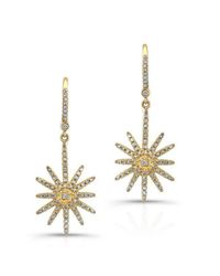 Anne Sisteron | Metallic 18kt Yellow Gold Diamond Nouveau Starburst Earrings | Lyst
