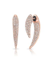 Anne Sisteron - Metallic 14kt Rose Gold Diamond Sabre Earrings - Lyst