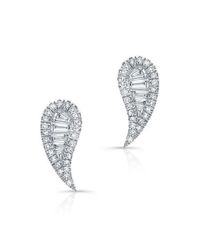 Anne Sisteron - Multicolor 14kt White Gold Baguette Diamond Paisley Stud Earrings - Lyst