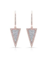 Anne Sisteron - Multicolor 14kt Rose And White Gold Diamond Triangle Earrings - Lyst