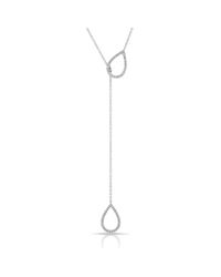 Anne Sisteron Multicolor 14kt White Gold Diamond Open Double Pear Drop Necklace