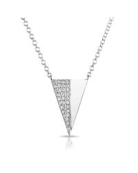 Anne Sisteron - Multicolor 14kt White Gold Half Diamond Long Triangle Necklace - Lyst