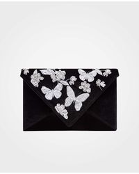 Ann Taylor Black Butterfly Garden Envelope Clutch