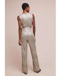anthropologie silver jumpsuit