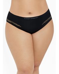 Ashley Stewart Black Plus Size Perforated Brief Panty