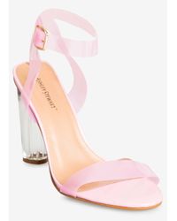 Ashley Stewart Multicolor Strappy Lucite Sandal - Wide Width