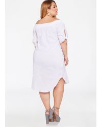 ashley stewart off the shoulder dress