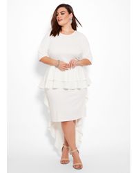 all white peplum dress plus size