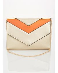 Ashley Stewart Metallic Hologram Chevron Crossbody Clutch