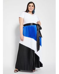 plus size maxi pleated skirts