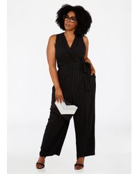 pinstripe jumpsuit plus size