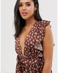 glamorous plunge front midi dress