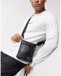 Armani Exchange Synthetic Ax Logo Crossbody Bag In Black For Men Lyst