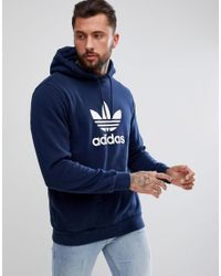 adidas originals trefoil hoodie navy
