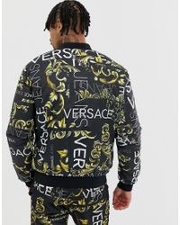 Piumino double-face nero con stampaVersace Jeans Couture in Denim da Uomo  colore Nero | Lyst