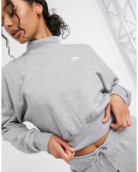 nike grey essentials crew neck sweatshirt