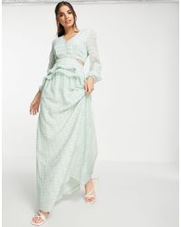 lipsy tigerlily printed ruffle maxi dress