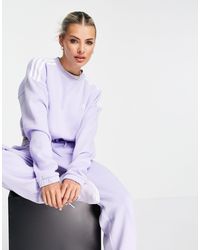 Sudadera corta lila con tres bandas adidas Originals de color Morado | Lyst