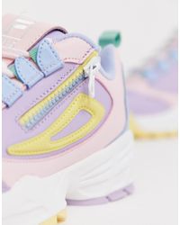 Zapatillas en rosa, lila y amarillo con cremallera Disruptor 3 Fila de  Cuero de color Negro | Lyst