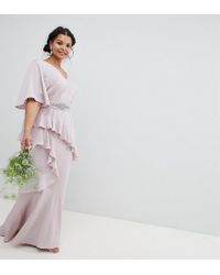 asos design embellished flutter sleeve maxi dress