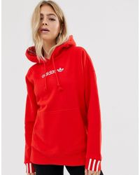 adidas originals coeeze fleece sweatshirt in red