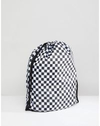 vans checkerboard drawstring bag