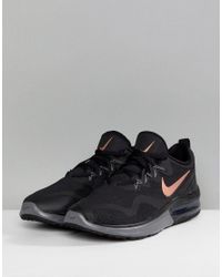 Nike Running Air Max Fury In Black And Rose Gold - Lyst